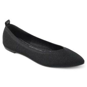 Journee Collection Womens Black Sweetheart Shaped Comfort Stretch Veata Pointed